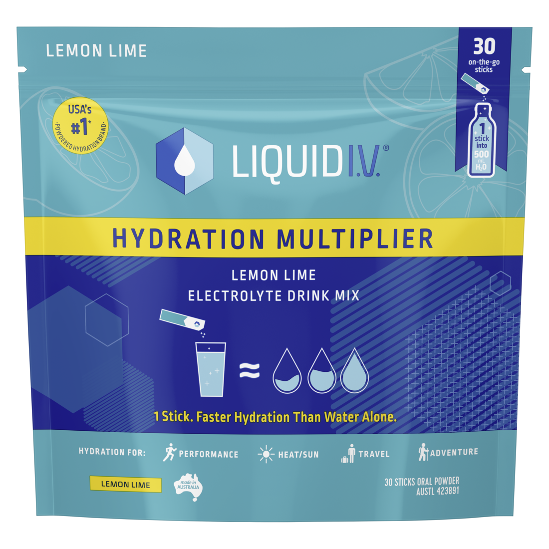 Liquid I.V.® Hydration Multiplier Lemon Lime Electrolyte Drink Mix 30PK